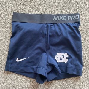 Nike Pros 3” Navy with White UNC Logo Size XS
